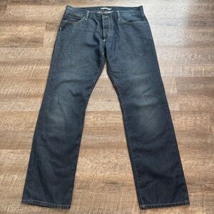 Lacoste Jeans Mens Size 33x30 Blue Straight Leg Denim Pants Dark Wash Button Fly
